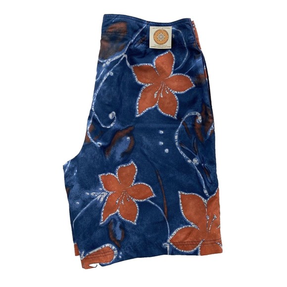 Nautica Board Shorts Men's 36 Multicolor Floral Preppy Tropical Swim Trucks - Picture 1 of 16